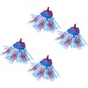 Vileda 4 x Vileda Supermocio 3 Action Microfibre Mop Head Replacement Refill Blue