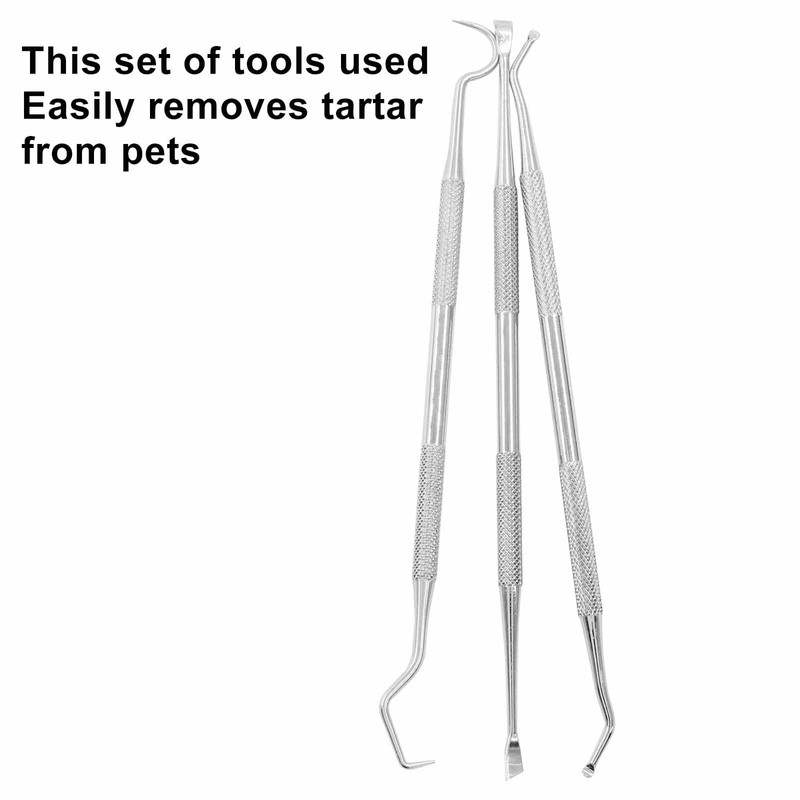 Coufce 3 Pieces Stainless Double Headed Tarter Removing Tool, Pet