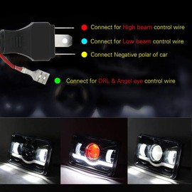 4x6 Inch LED Headlights Rectangular Replacement H4651 H4652 H4656 H4666 H6545 Compatible with Peterbilt Kenworth Freightinger Ford Probe Oldsmobile Cutlass-4 PCS