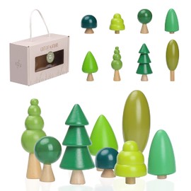 Youuys Wooden Tree Toy Set Wooden Forest Trees Montessori Toy from 1 Year Creative Children Art Toy DIY Crafts Christmas Decoration Living Room Garden Decoration Set of 8