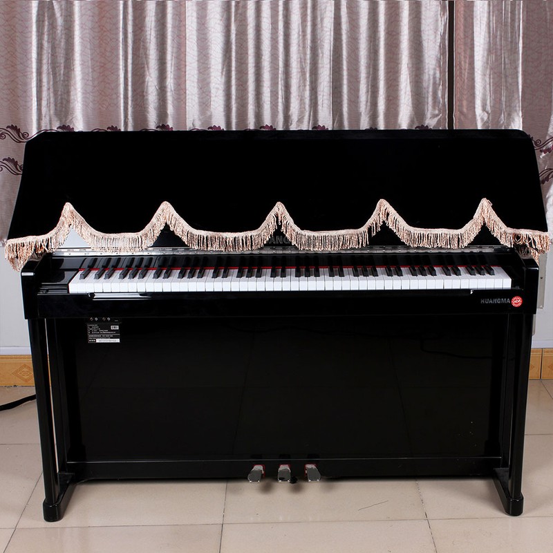 88 Key Piano Half Covered Anti Dust Cover Flannelette Piano