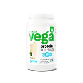 Vega Vega Protein Made Simple Protein Powder, Vanilla - Stevia Free, Vegan, Plant Based, Healthy, Gluten Free, Pea Protein for Women and Men, 2.2 lbs (Packaging May Vary)