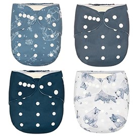 Mama Bear 4-Pack Cloth Pocket Diapers with 4 Bamboo Inserts