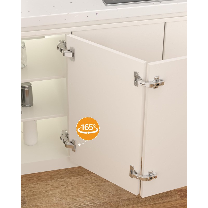 Chibery 2 Pack 165 Degree Soft Close Kitchen Corner Hinges,