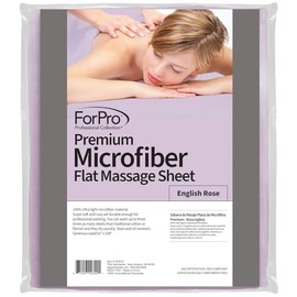 ForPro Premium Microfiber Flat Sheet, English Rose, Ultra-Light, Stain and Wrinkle-Resistant, for Massage and Spa Tables, 63" W x 100" L