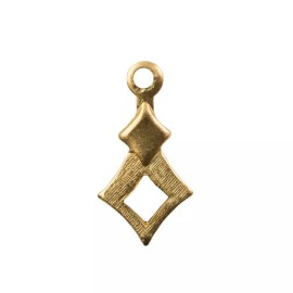Yummy Treasures 1 Loop Raw Brass Diamond Shape Drop Pendant 12.5x6.5mm (10) mtl519A