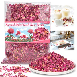 Sukh Dried Small Rose Petals - Natural Dry Red Rose Petals 3oz Organic Flowers and Herbs for DIY Spa Bath Salts,Soap Making,Candle,Resin Jewelry Crafts,Wedding Party Decoration and Confetti