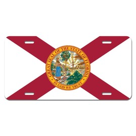 Sticker Tiger Florida State Flag Novelty Metal Vanity License Tag Plate