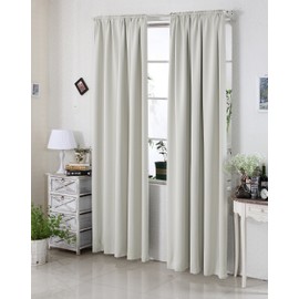 Woltu #330 250 g/m2 Heavy Opaque Blackout Curtain, Thermal Curtain with Ruffle Tape, Blackout Curtains, Matte, Height 175 / 225 / 245 cm, 135x245 cm