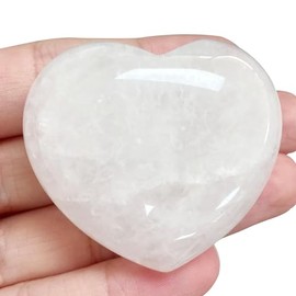 ideayard Rose Quartz Heart Stone 73-75mm Big Pink Healing Crystal Natural Gemstone Reiki Chakra Stress Relief Therapy and Home Decoration