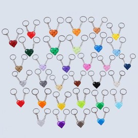 Matching Connecting Brick Keychain for Couples and Best Friends High Quality Durable Gifts for Him Gifts for Her Anniversary Birthday Father's Day Building Blocks Valentine's Day - Color: Clear Blue