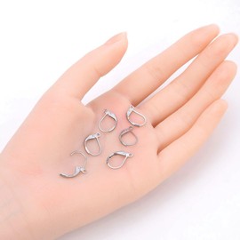 Adabele SJF193 - Ganchos hipoalergénicos de acero inoxidable quirúrgico de grado 304, 15 mm de largo para hacer aretes
