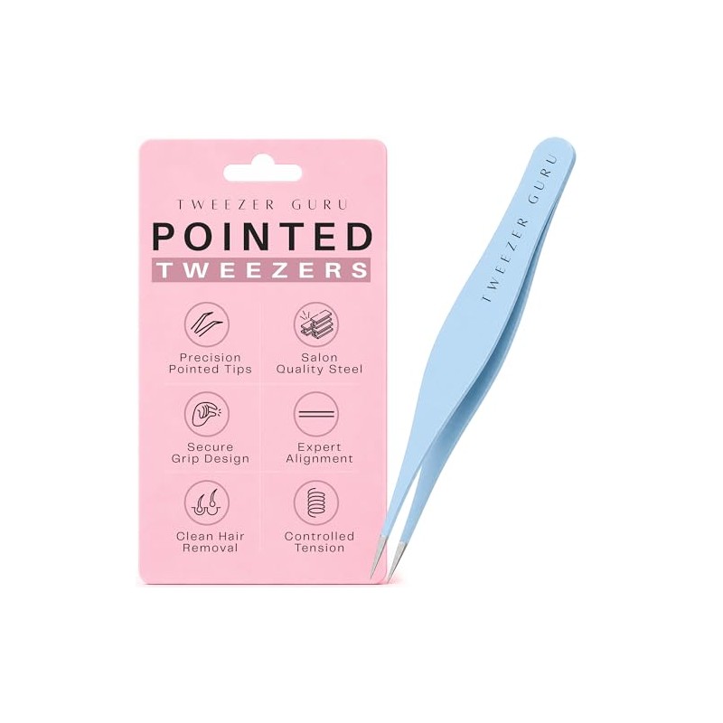 Tweezer Guru Ingrown Hair Tweezers - Pointed Precision Tweezers for