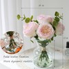 Bucoke Rose Artificial Flowers in vase, Vivid Faux Rose Flowers