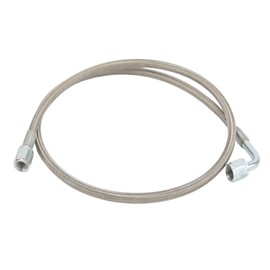 KIMISS Turbo Oil Feed Line 4AN 90 Degree Stainless Steel Braided Oil Supply Hose (48 Inches)
