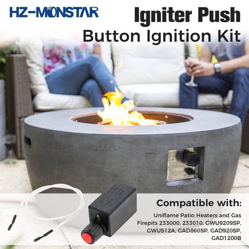 HZ-MONSTAR Igniter Push Button Ignition and Wire 500mm for Fire