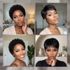 2 Pcs Glueless Pixie Cut Wig, Short Black Wig with
