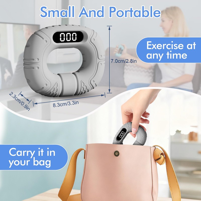 Upgraded Hand Grip Strength Tester Trainer, Rechargeable Digital Hand Dynamometer