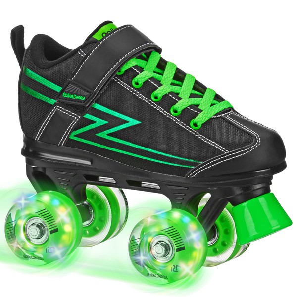 Roller Derby Blazer Boy's Lighted Wheel Roller Skate Black/Green Size 1