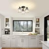 Crystal Semi Flush Mount Ceiling Light,3-Light Black Close to Ceiling