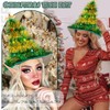 BASEMMAHER Christmas Tree Hats Glitter Tinsel Santa Hat Five-pointed Star