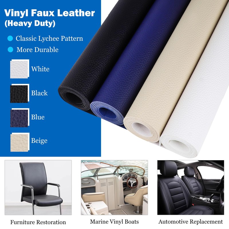 1.6mm Thick Vinyl Marine Fabric,Heavy Duty Faux Leather Fabric,Soft,Waterproof,Durable Synthetic