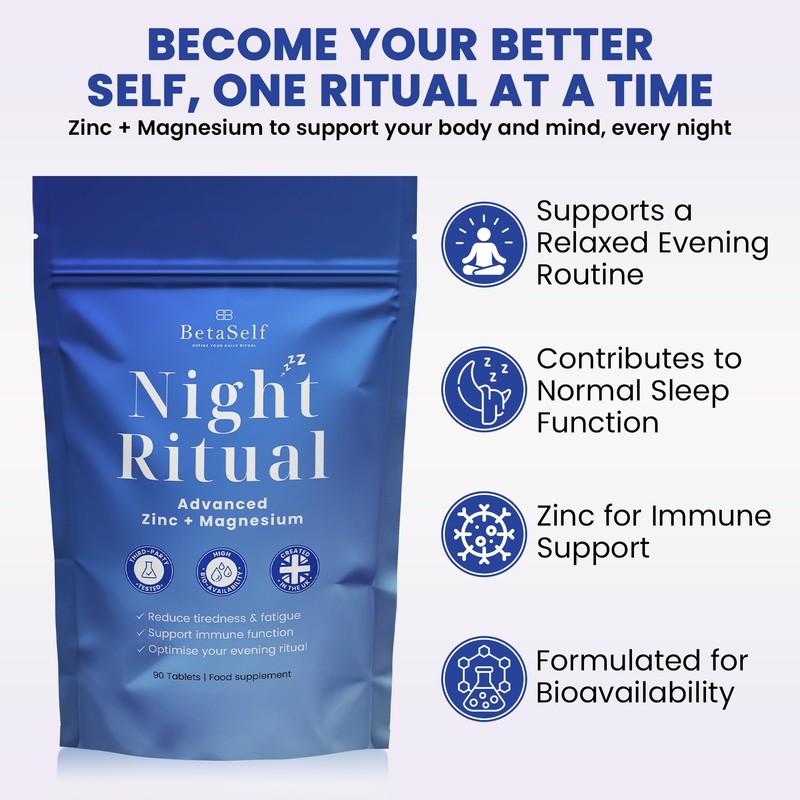 Magnesium and Zinc Supplement – Night Ritual by BetaSelf |