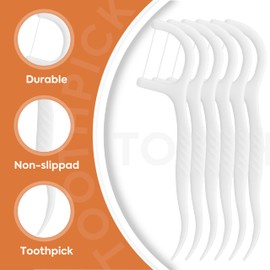 Metgoods Mini Dental Floss Picks, Easy Grip Handle Floss Sticks, Travel Floss Toothpicks, Storage with Sure-Zip Seal, 50 Count (50 Count)