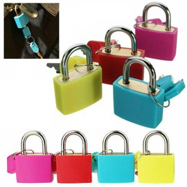 Buy-Simplicity® New 4 Pcs Suitcase Locks with Keys | Luggage Bag Small Coloured Brass Padlocks - School Gym Backpack Travel Mini Locks