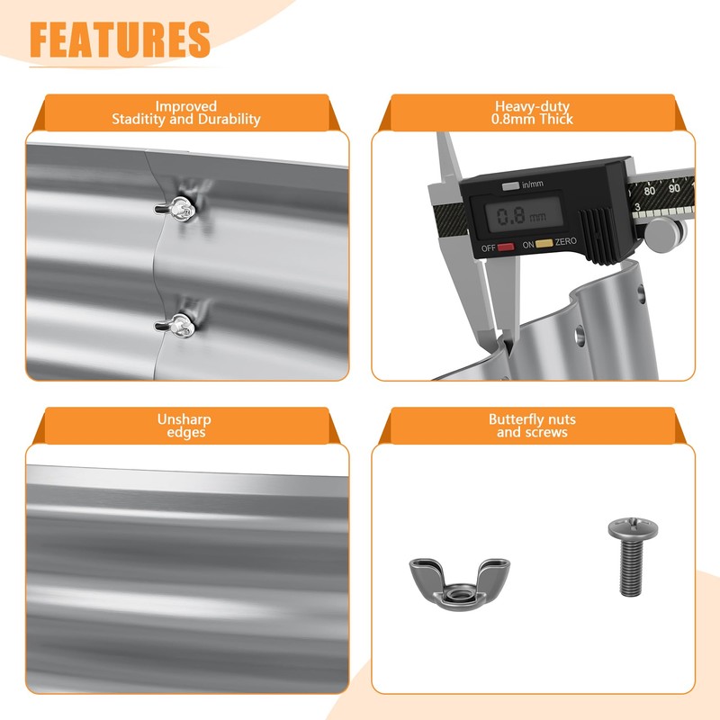 Mr IRONSTONE Outdoor Fire Pit Galvanized Fire Pit Ring, Foldable