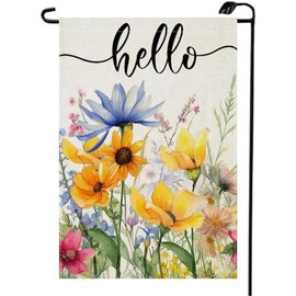 Summer Floral Welcome Garden Flags 12x18 Inch Double Sided Watercolor Flower Seasonal Spring Small Farmhouse Flags Outside Decorations For Yard GXJ39-G