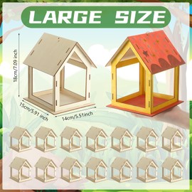 48 Pcs Wooden Bird Feeder Kits for Kids Outdoor Build Your Own Bird Feeder Kit Painting Activities Crafts Outside Garden Birds Finches Robin Sparrow