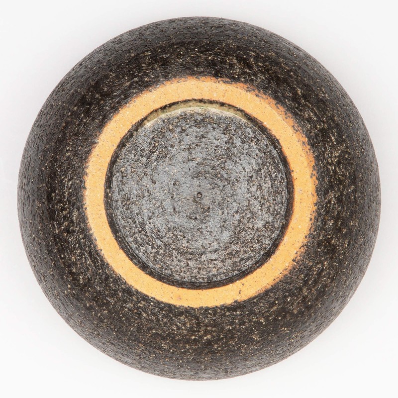 Marui Pottery MR-3-3532 Iga Ware Hechamon, 1 Piece, Black Persimmon