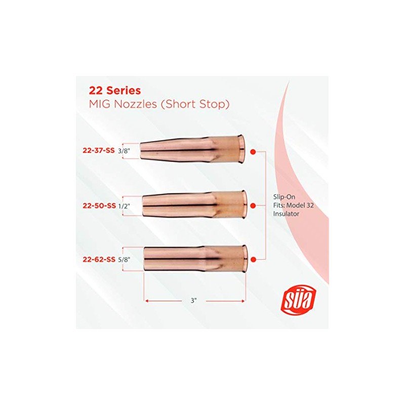 SÜA - MIG Nozzles - Compatible with Lincoln/Magnum 200 to