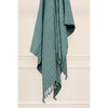 HomeRoots Teal Blue Knitted 100% Cotton Throw Blanket