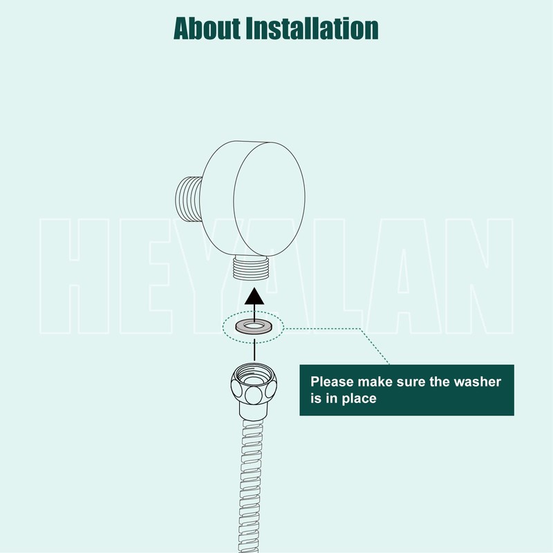 Heyalan Wall Mount Shower Hose Connector for Shower Handheld Brass
