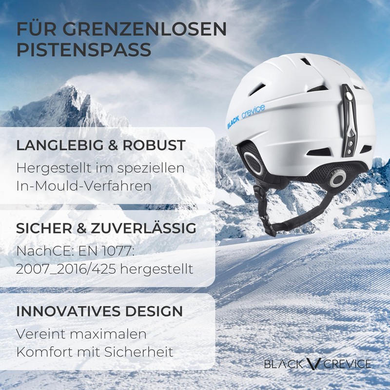 Black Crevice Kitzbühel Ski Helmet, 9, 5 Sizes, BCR143764 (Black/Yellow,