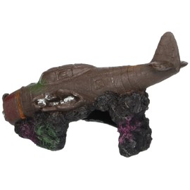 Blue Ribbon PET Products 030157015848 Exotic Environments Sunken WWII Plane with Cave Brown