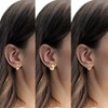 Krstudent 9 Pairs Gold Hoop Earrings Pack 18K Gold Plated