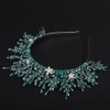 BERYUAN Crystal Rhinestone Beads Headband Elegant Rhinestone Wedding Hair Crown