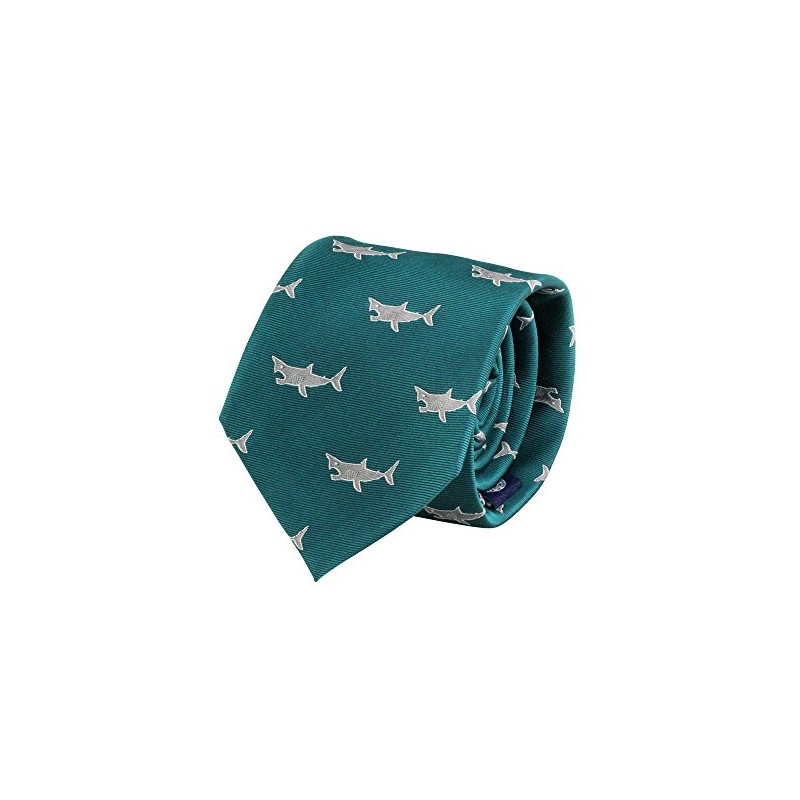 [COLORATA] Carolata Shark Pattern Necktie (100% Silk / Jacquard Woven),