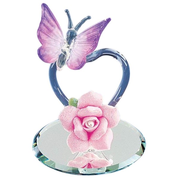 Glass Baron ~ Violet Heart Butterfly Figurine