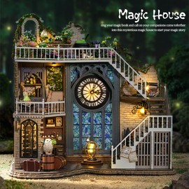 CUTEBEE DIY Miniature House Kit with Furniture, DIY DollHouse Kit Plus Dust Cover 1:24 Scale Creative Room for Christmas,Valentine's Day Gift Idea (LV003)