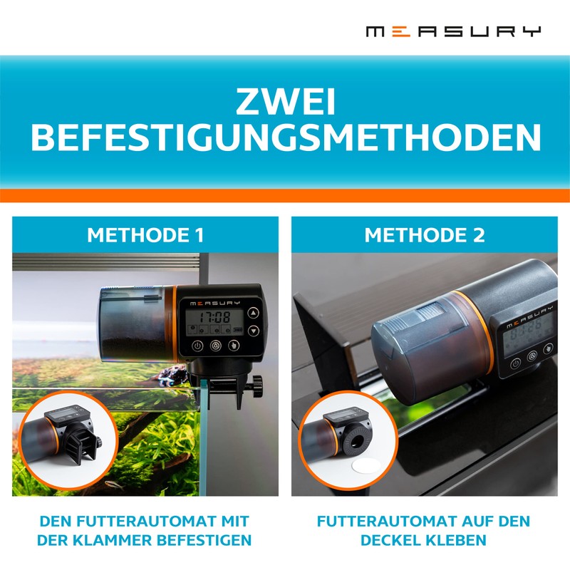 Measury Automatic Fish Feeder, Automatic Fish Feeding Up to 4