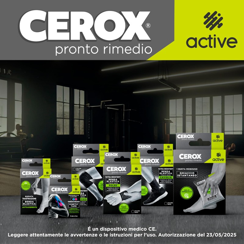 CEROX Active, Benda Elastica Autoaderente - Elevata Traspirazione ed Alta