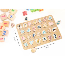 Cursive Alphabet Puzzle for Children, Bilingual English/Spanish, Educational Toy for Children