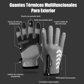 Guantes De Cuero Térmicos Impermeables Touch Para Moto/bici