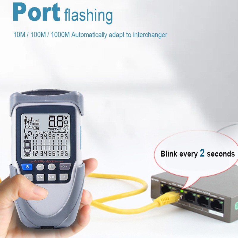 Handheld Portable Network Cable Tester LCD Large Screen Display Digital