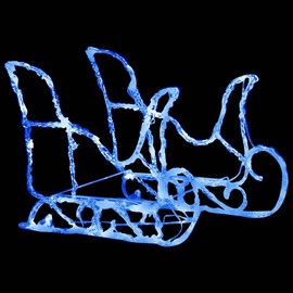 Reindeers & Sleigh Christmas Decoration 160 LEDs 51.2" Acrylic Home,Garden,Decor,Seasonal,Holiday Decorations,Christmas Lighting Blue 2,96 LBS