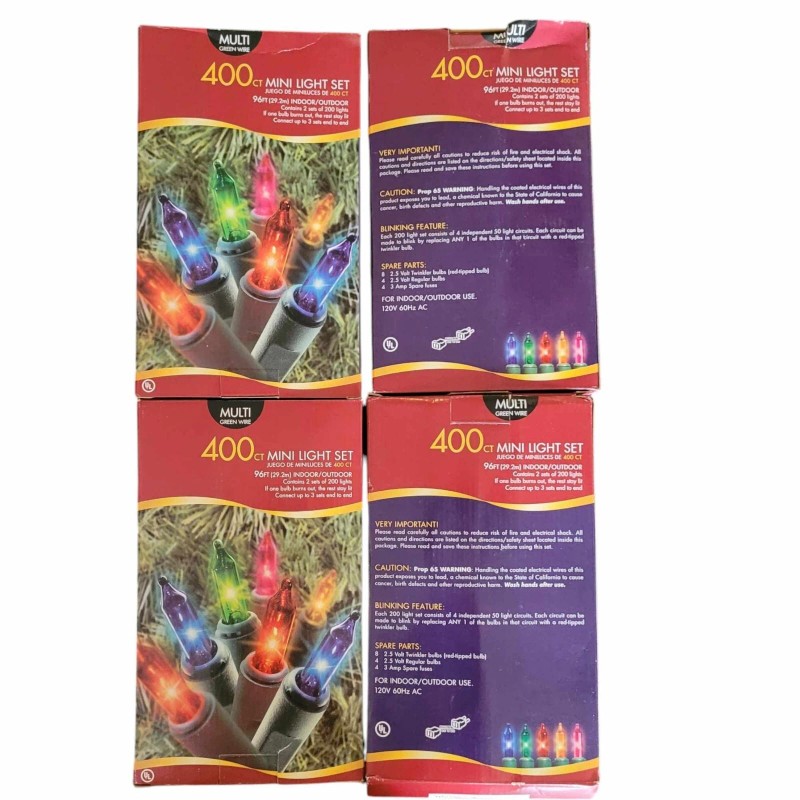 Holiday Time 400 Count Mini Light Set Multi/green Wire Christmas
